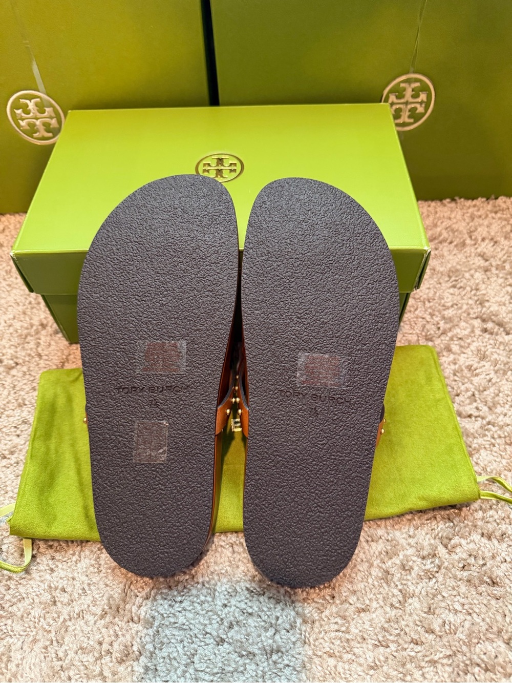 Tory Burch Miller Cloud Vintage Sandals with Gold Medallion - Picture 7 of 7